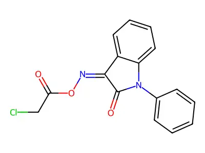 [(2-Oxo-1-phenylindol-3-ylidene)amino] 2-chloroacetate structure
