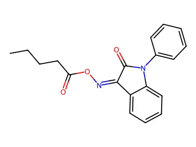 [(2-Oxo-1-phenylindol-3-ylidene)amino] pentanoate structure