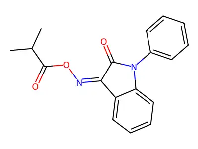 [(3Z)-2-oxo-1-phenyl-2,3-dihydro-1H-indol-3-ylidene]amino 2-methylpropanoate structure