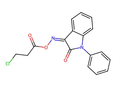 [(2-Oxo-1-phenylindol-3-ylidene)amino] 3-chloropropanoate structure