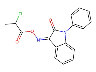 [(2-Oxo-1-phenylindol-3-ylidene)amino] 2-chloropropanoate structure