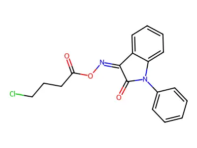 [(2-Oxo-1-phenylindol-3-ylidene)amino] 4-chlorobutanoate structure