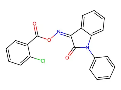 [(2-Oxo-1-phenylindol-3-ylidene)amino] 2-chlorobenzoate structure