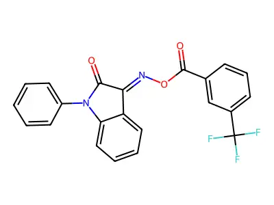 [(2-oxo-1-phenylindol-3-ylidene)amino] 3-(trifluoromethyl)benzoate structure