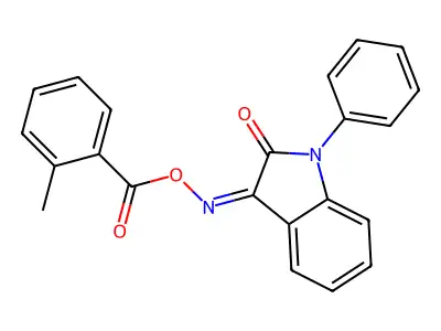 [(3Z)-2-oxo-1-phenyl-2,3-dihydro-1H-indol-3-ylidene]amino 2-methylbenzoate structure