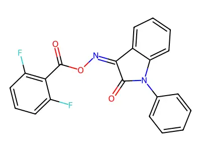 [(2-Oxo-1-phenylindol-3-ylidene)amino] 2,6-difluorobenzoate structure