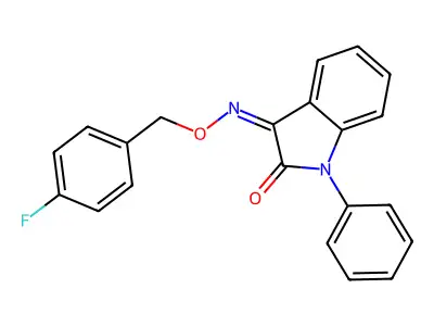 3-[(4-Fluorophenyl)methoxyimino]-1-phenylindol-2-one structure
