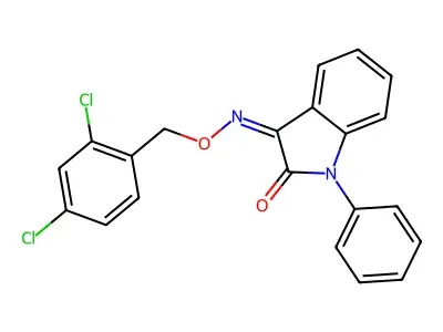 3-[(2,4-Dichlorophenyl)methoxyimino]-1-phenylindol-2-one structure