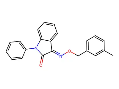3-[(3-Methylphenyl)methoxyimino]-1-phenylindol-2-one structure