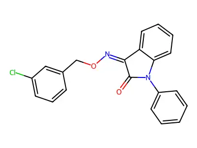 3-[(3-Chlorophenyl)methoxyimino]-1-phenylindol-2-one structure