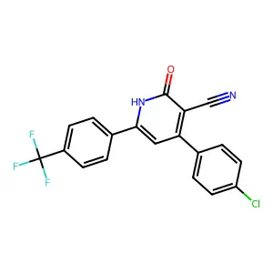 4-(4-Chlorophenyl)-2-hydroxy-6-[4-(trifluoromethyl)phenyl]nicotinonitrile structure