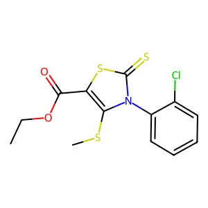 ethyl 3-(2-chlorophenyl)-4-(methylsulfanyl)-2-thioxo-2,3-dihydro-1,3-thiazole-5-carboxylate structure