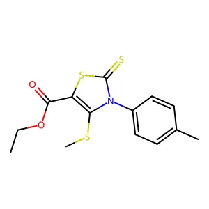 ethyl 3-(4-methylphenyl)-4-(methylsulfanyl)-2-thioxo-2,3-dihydro-1,3-thiazole-5-carboxylate structure