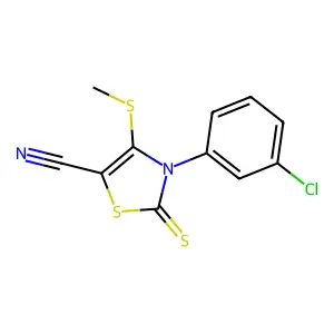 3-(3-chlorophenyl)-4-(methylsulfanyl)-2-thioxo-2,3-dihydro-1,3-thiazole-5-carbonitrile structure