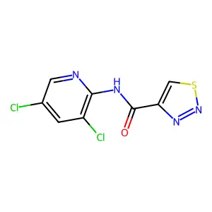 N-(3,5-dichloro-2-pyridinyl)-1,2,3-thiadiazole-4-carboxamide structure
