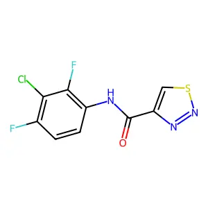 N-(3-chloro-2,4-difluorophenyl)-1,2,3-thiadiazole-4-carboxamide structure