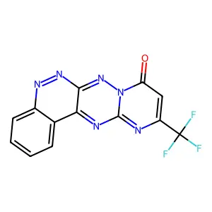11-(trifluoromethyl)-9H-pyrimido[1',2':2,3][1,2,4]triazino[6,5-c]cinnolin-9-one structure