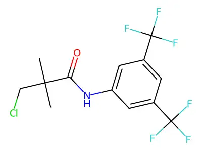 N-[3,5-bis(trifluoromethyl)phenyl]-3-chloro-2,2-dimethylpropanamide structure