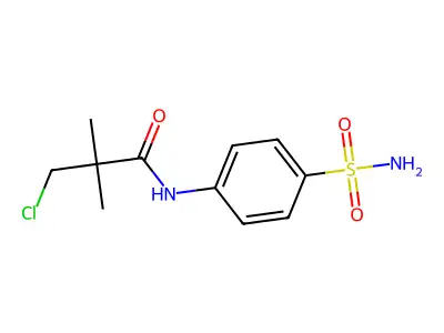 3-chloro-2,2-dimethyl-N-(4-sulfamoylphenyl)propanamide structure