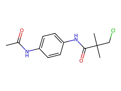 3-chloro-N-(4-acetamidophenyl)-2,2-dimethylpropanamide structure