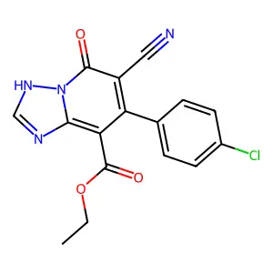 ethyl 7-(4-chlorophenyl)-6-cyano-5-oxo-3,5-dihydro[1,2,4]triazolo[1,5-a]pyridine-8-carboxylate structure