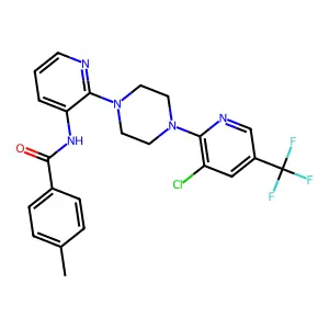 N-(2-{4-[3-chloro-5-(trifluoromethyl)pyridin-2-yl]piperazin-1-yl}pyridin-3-yl)-4-methylbenzamide structure