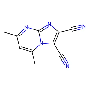 5,7-Dimethylimidazo[1,2-a]pyrimidine-2,3-dicarbonitrile structure