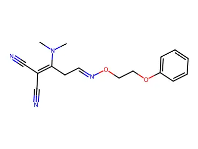 2-[1-(Dimethylamino)-3-(2-phenoxyethoxyimino)propylidene]propanedinitrile structure