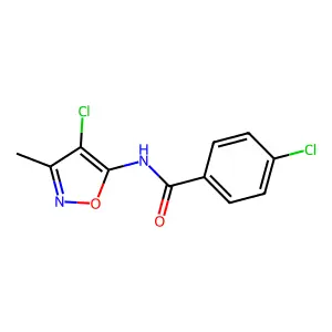 4-chloro-N-(4-chloro-3-methyl-1,2-oxazol-5-yl)benzamide structure