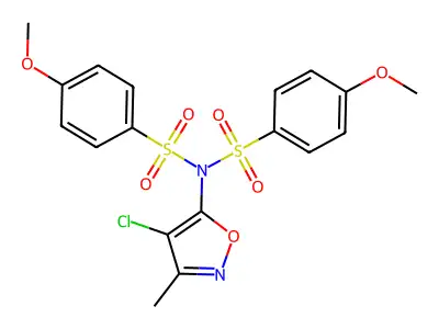 N-(4-chloro-3-methyl-5-isoxazolyl)-4-methoxy-N-[(4-methoxyphenyl)sulfonyl]benzenesulfonamide structure