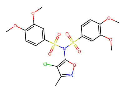 N-(4-chloro-3-methyl-5-isoxazolyl)-N-[(3,4-dimethoxyphenyl)sulfonyl]-3,4-dimethoxybenzenesulfonamide structure