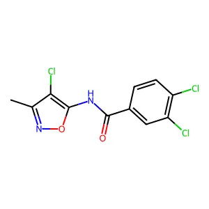 3,4-dichloro-N-(4-chloro-3-methyl-1,2-oxazol-5-yl)benzamide structure