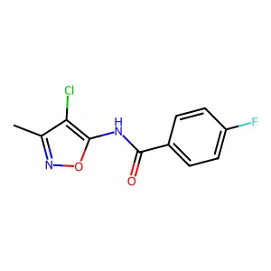 N-(4-chloro-3-methyl-5-isoxazolyl)-4-fluorobenzenecarboxamide structure