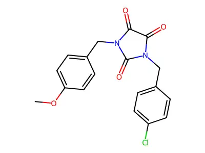 1-[(4-Chlorophenyl)methyl]-3-[(4-methoxyphenyl)methyl]imidazolidine-2,4,5-trione structure