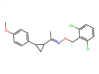 N-[(2,6-dichlorophenyl)methoxy]-1-[2-(4-methoxyphenyl)cyclopropyl]ethanimine structure