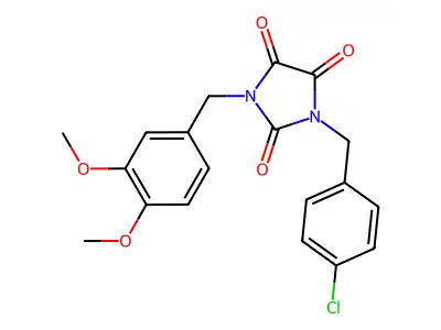 1-(4-chlorobenzyl)-3-(3,4-dimethoxybenzyl)-1H-imidazole-2,4,5(3H)-trione structure
