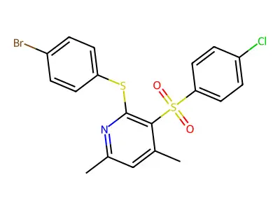 2-[(4-Bromophenyl)sulfanyl]-3-[(4-chlorophenyl)sulfonyl]-4,6-dimethylpyridine structure