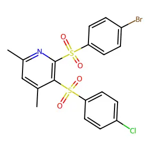 2-[(4-Bromophenyl)sulfonyl]-3-[(4-chlorophenyl)sulfonyl]-4,6-dimethylpyridine structure