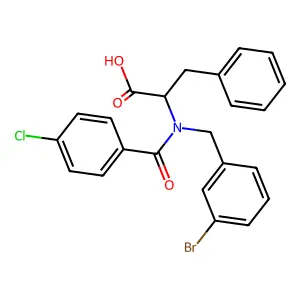 (2S)-2-[(3-bromophenyl)methyl-(4-chlorobenzoyl)amino]-3-phenylpropanoic acid structure
