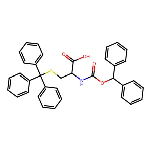 2-(Benzhydryloxycarbonylamino)-3-tritylsulfanylpropanoic acid structure