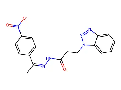 3-(1H-1,2,3-Benzotriazol-1-YL)-N'-(1-(4-nitrophenyl)ethylidene)propanohydrazide structure