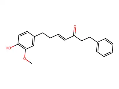 (4E)-7-(4-hydroxy-3-methoxyphenyl)-1-phenylhept-4-en-3-one structure