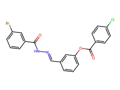 [3-[[(3-Bromobenzoyl)hydrazinylidene]methyl]phenyl] 4-chlorobenzoate structure