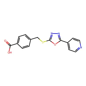 4-({[5-(Pyridin-4-yl)-1,3,4-oxadiazol-2-yl]sulfanyl}methyl)benzoic acid structure