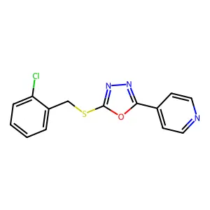 2-Chlorobenzyl 5-(4-pyridinyl)-1,3,4-oxadiazol-2-yl sulfide structure