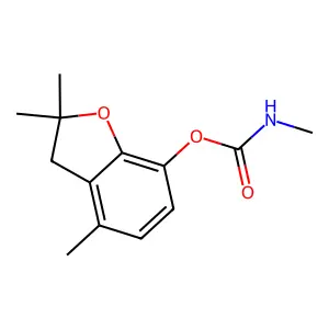 7-Benzofuranol, 2,3-dihydro-2,2,4-trimethyl-, 7-(N-methylcarbamate) structure