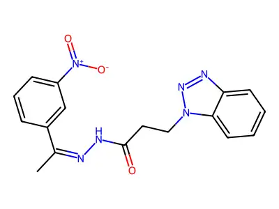 3-(1H-1,2,3-Benzotriazol-1-YL)-N'-(1-(3-nitrophenyl)ethylidene)propanohydrazide structure