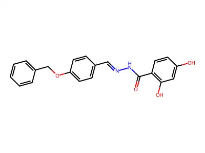 2,4-dihydroxy-N-[(4-phenylmethoxyphenyl)methylideneamino]benzamide structure