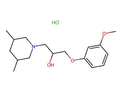 1-(3,5-Dimethylpiperidin-1-yl)-3-(3-methoxyphenoxy)propan-2-ol hydrochloride structure