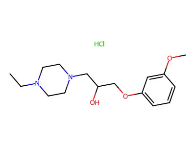 1-(4-Ethylpiperazin-1-yl)-3-(3-methoxyphenoxy)propan-2-ol hydrochloride structure